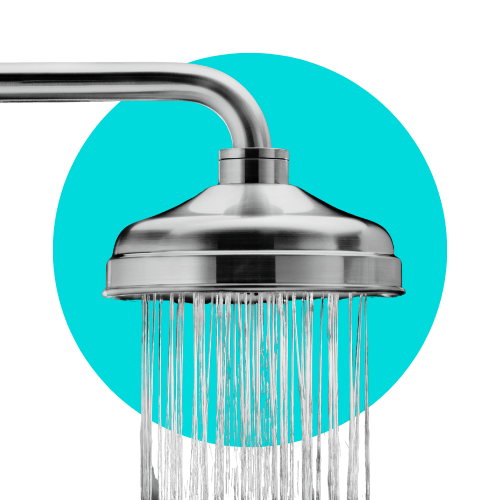 Image of a running shower head