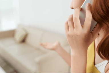 Image of a woman on the phone