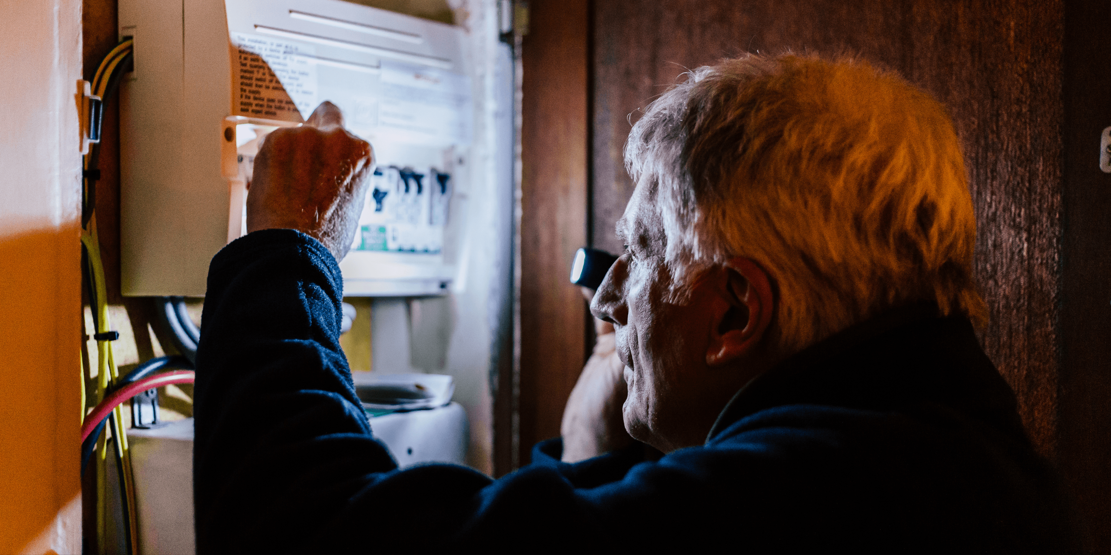 Image of a man holding a candle